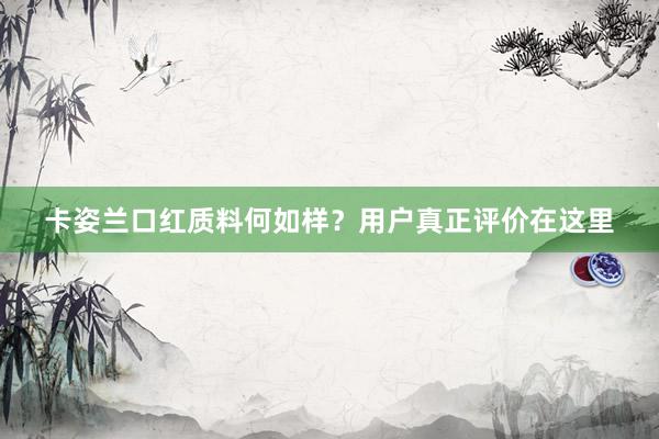 卡姿兰口红质料何如样？用户真正评价在这里